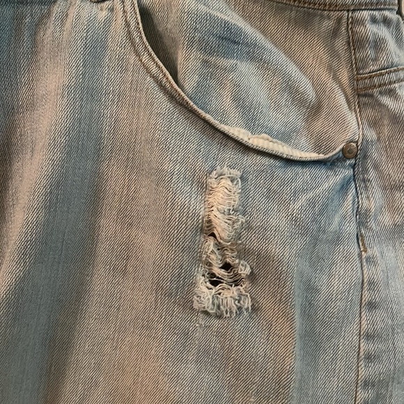 EUC vintage distressed denim jean skirt plus size 22 pure energy 5 pockets - Picture 7 of 12